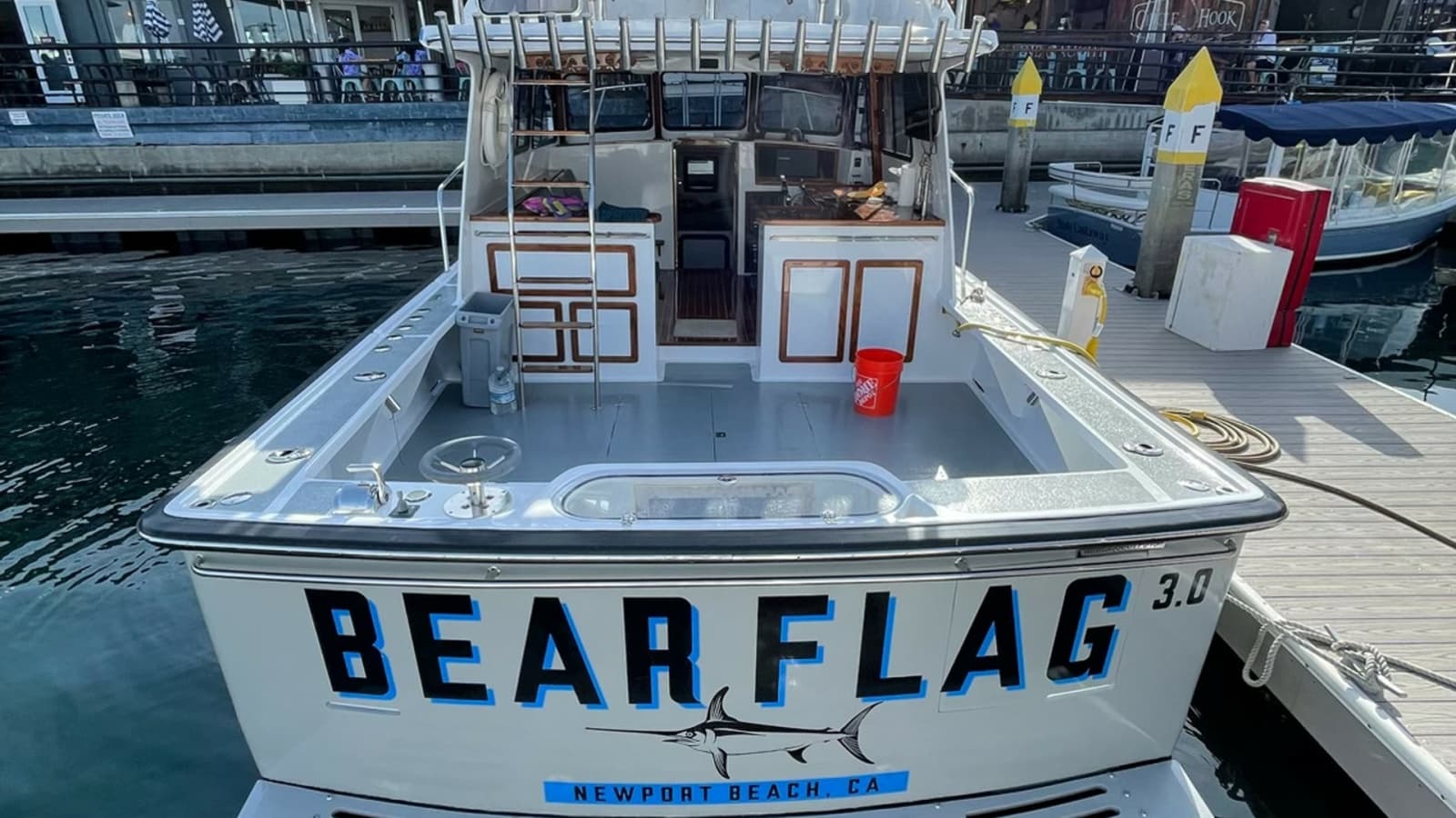 2019 Donelle 35 Flybridge Sportfish "BEAR FLAG 3.0" - Aft Deck with Fishing Setup