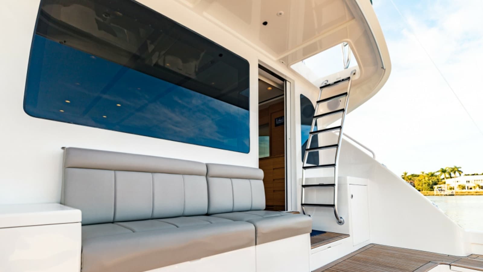 2020 Bertram 61 Convertible "SINE METU" - Aft Deck with Seating and Ladder