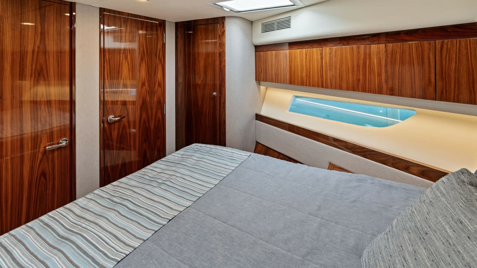 Luxurious Stateroom with Elegant Wood Finishes