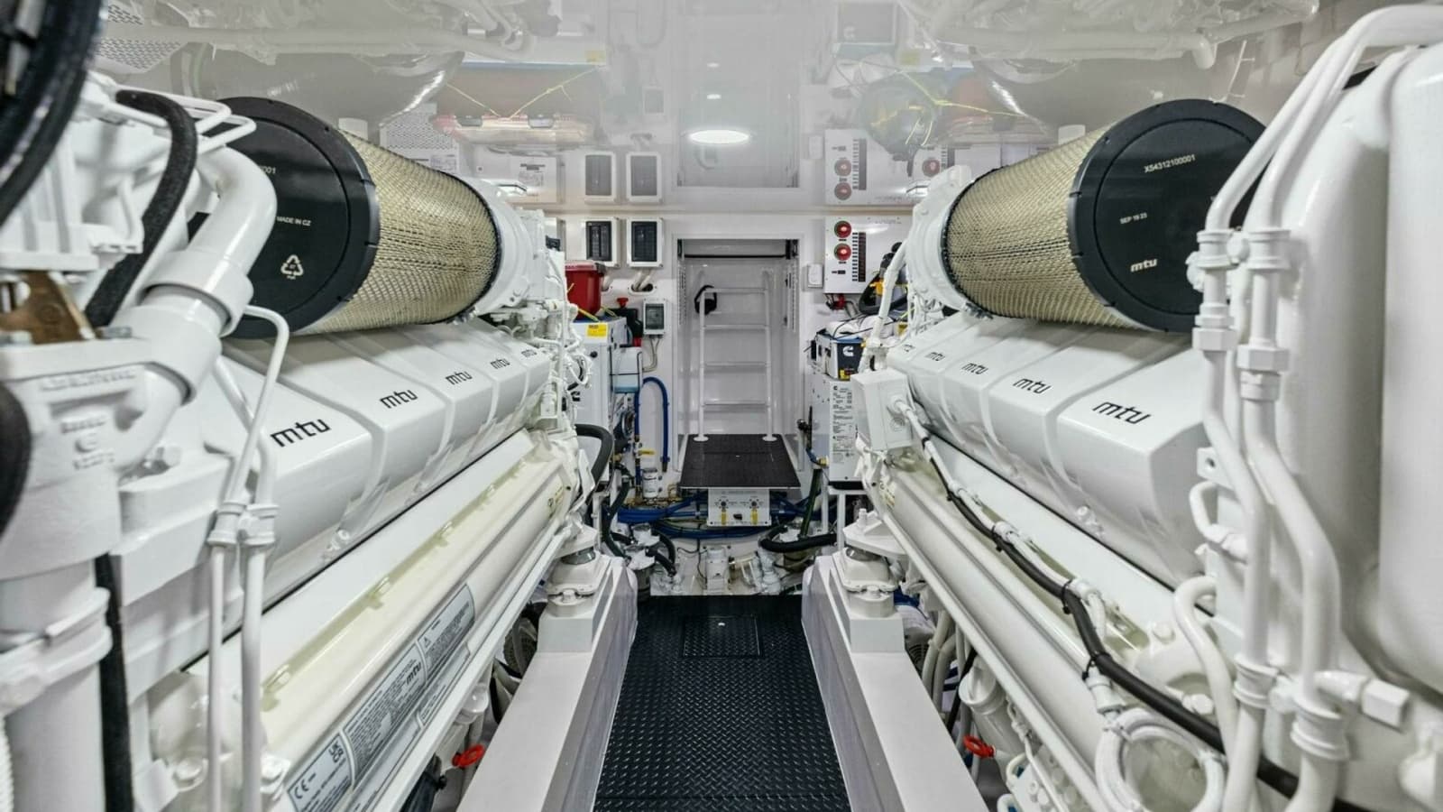 Engine Room with Twin MTU Engines