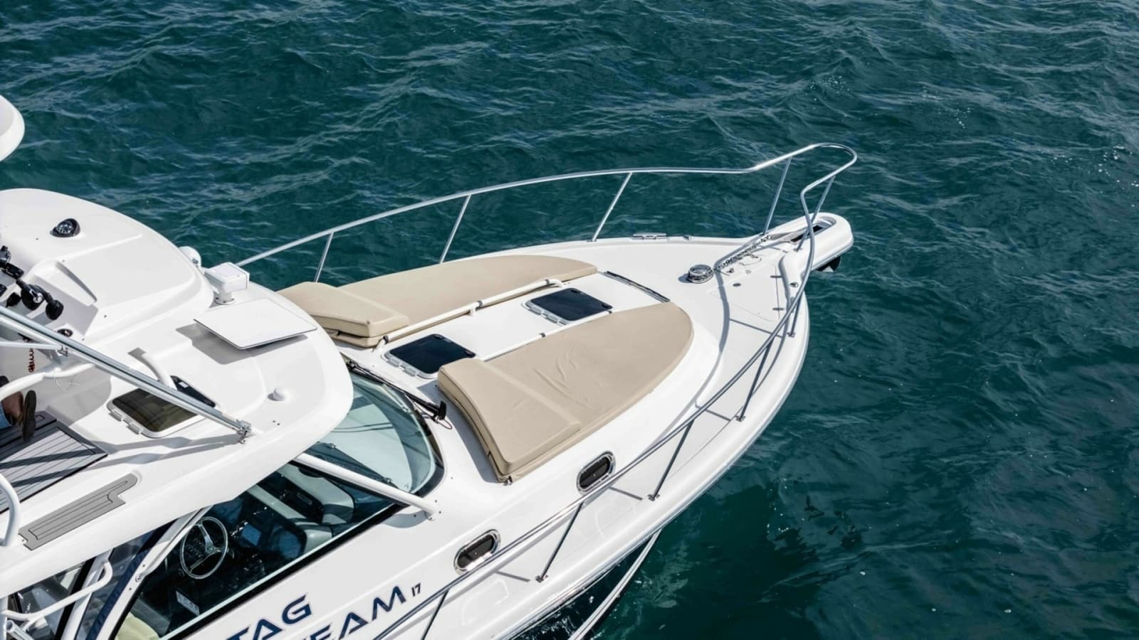 2018 Pursuit 385 Offshore "TAG TEAM" - Foredeck with Sun Pads