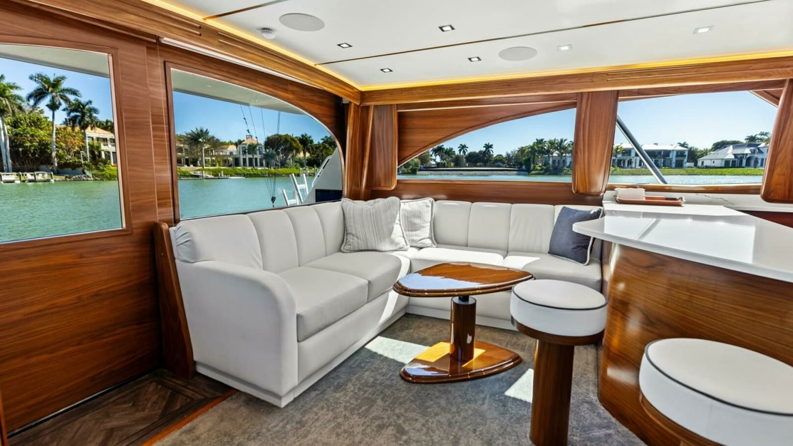 2023 Viking 54 Convertible "Olde Floridian" - Spacious Salon with Panoramic Views