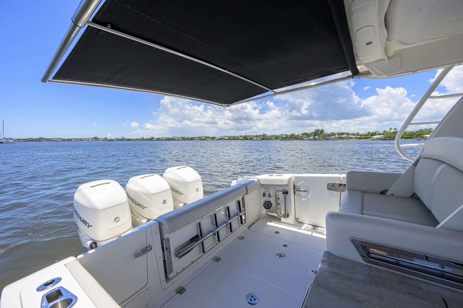 Boston Whaler 35 - DERRYN -  Cockpit with Sunshade